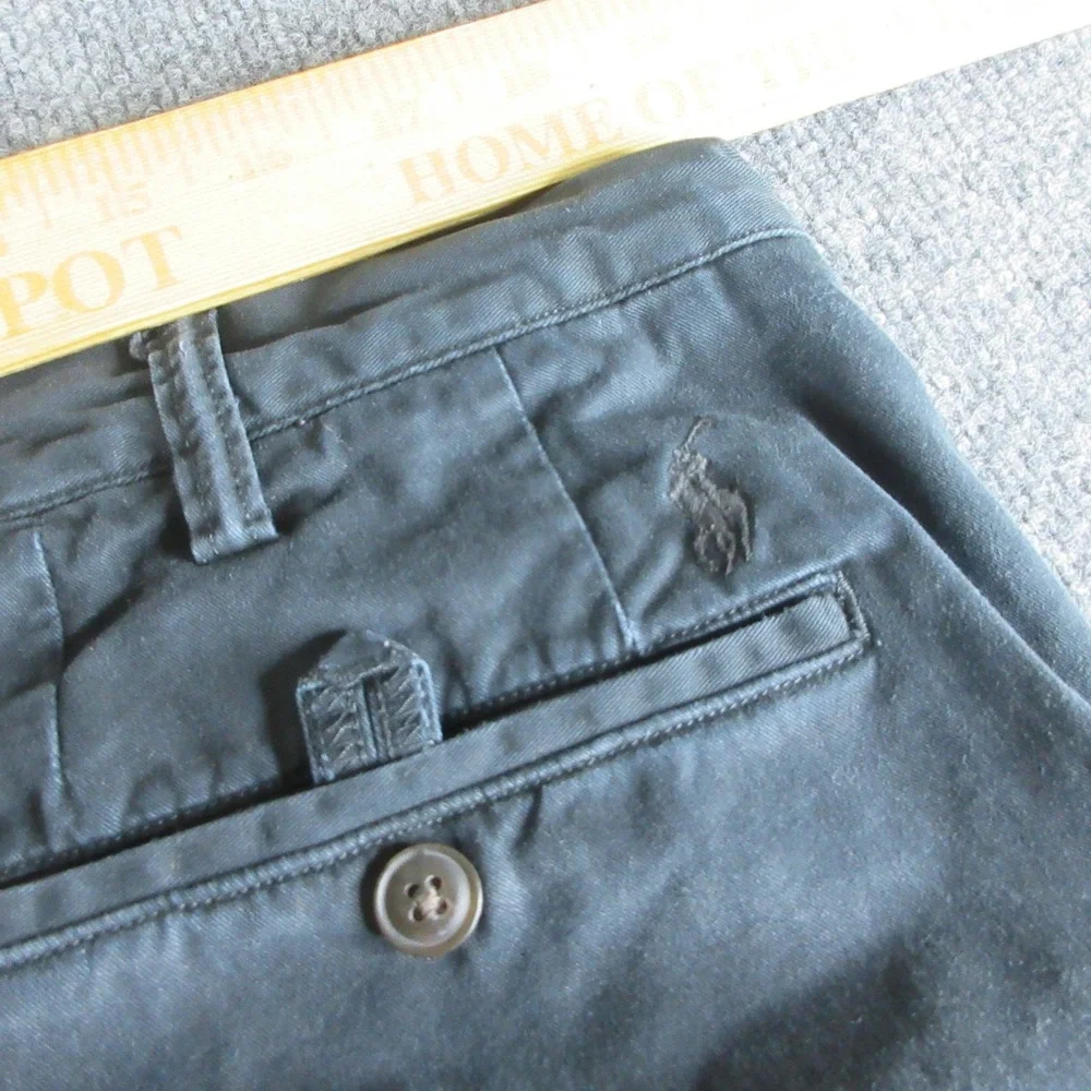 Polo Ralph Lauren Pants Mens 38x28 Gray Stretch Straight Chino Casual Preppy‎